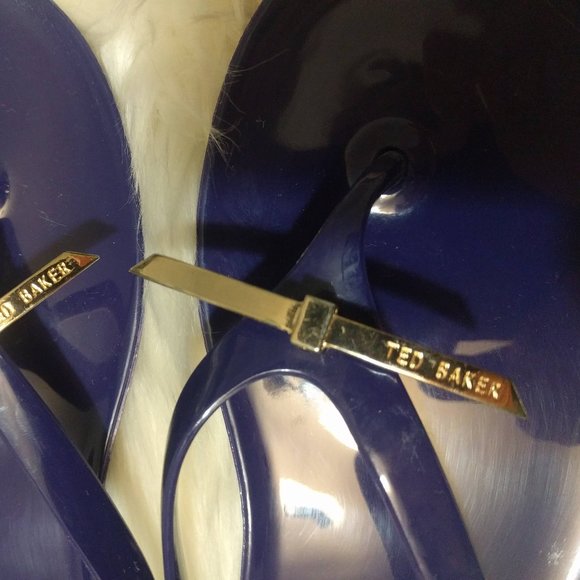 Ted Baker Jelly Toe Thong Blue Sandals - Picture 3 of 5